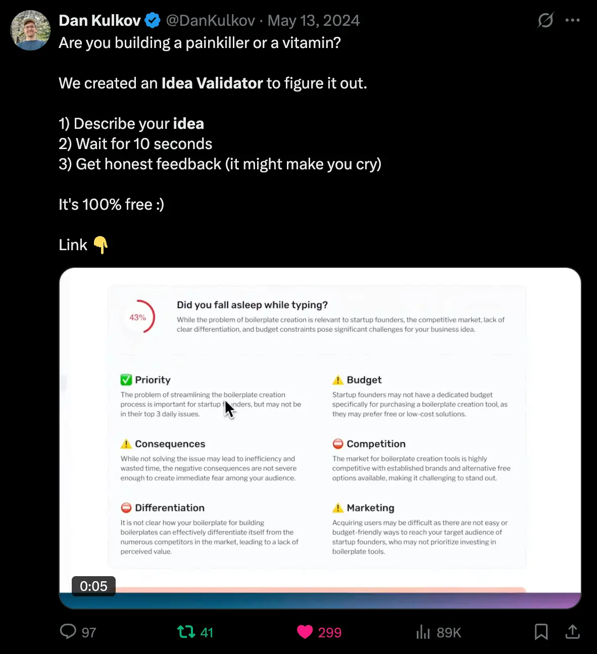 Viral launch tweet