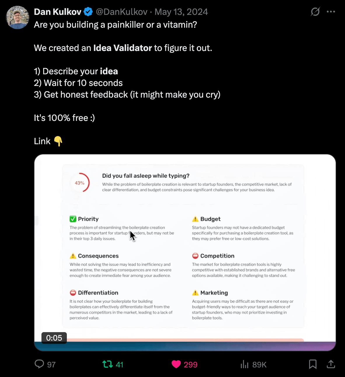 Viral launch tweet